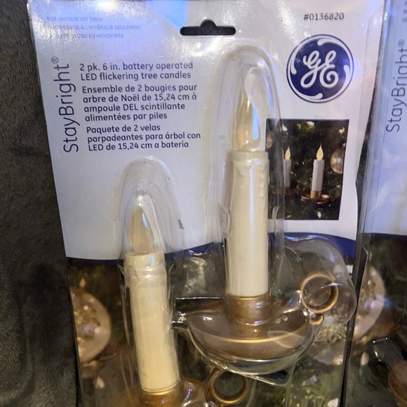 GE StayBright 2 pack 6 Inch battery operated LED flickering tree candles 6 Piece - Picture 4 of 12